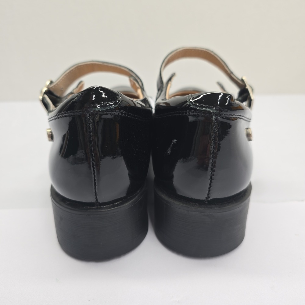 Dogi Black Patent Leather Chunky Lug Sole Mary Jane Shoes Womens Size 39 8.5 - Picture 4 of 7